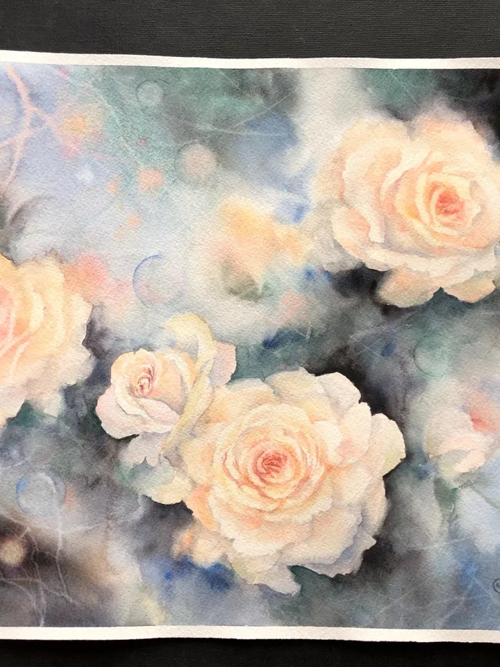 Roses Painting Original Flowers Painting Floral Watercolor Painting