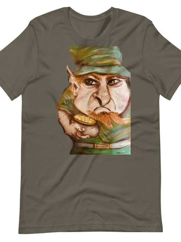 Leprechaun Unisex good luck t-shirt made from my original pastel painting,humorous shirts,designer shirts,unique gifts