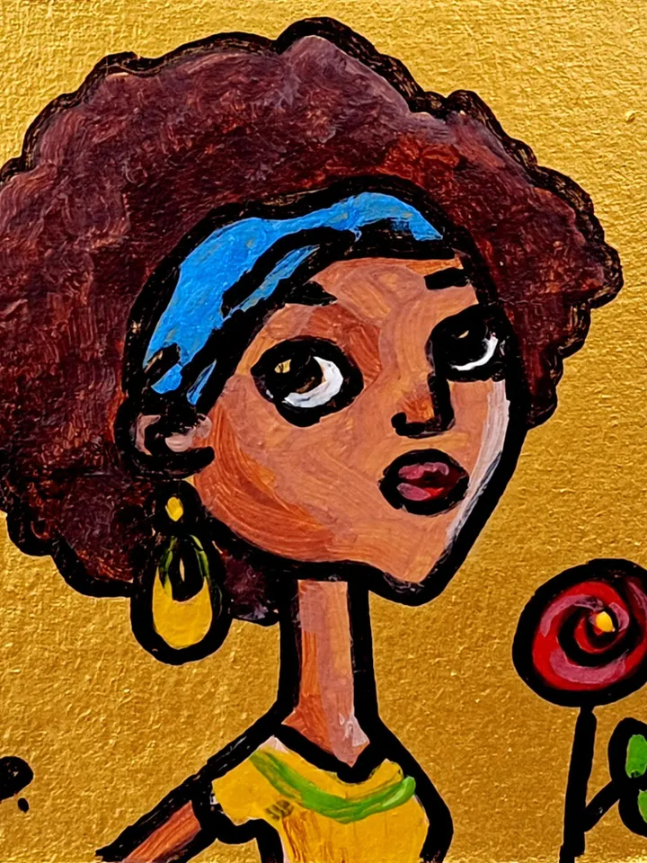 African Woman Face Artwork Abstract Portrait Original Art Diverse Woman Portrait Framed Oil Painting Woman Fine Art Gift by ArtProkopaloSv