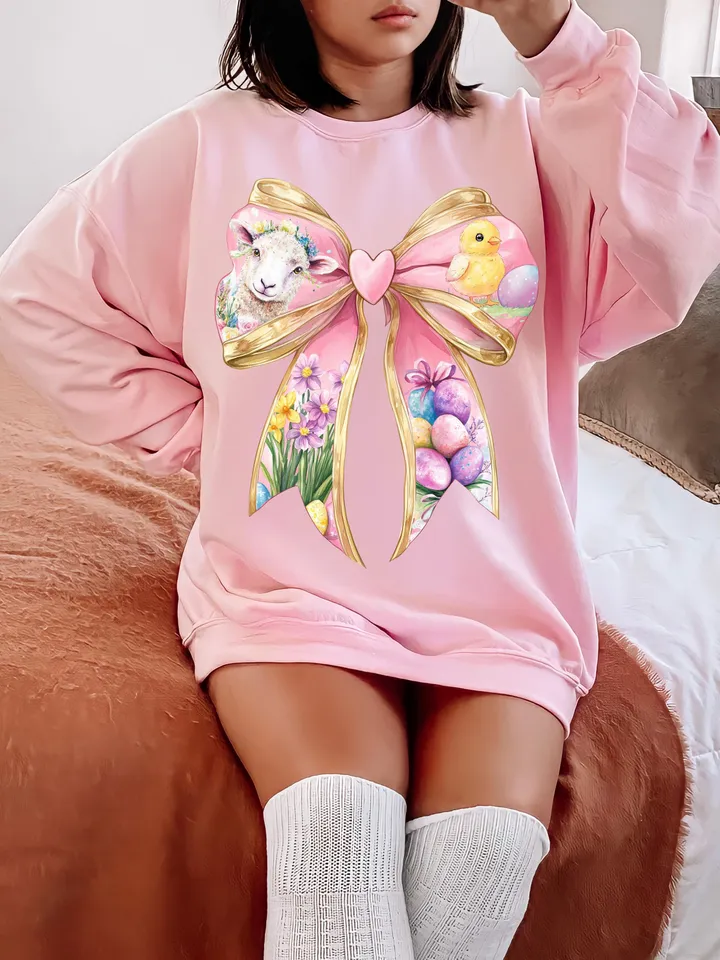Easter Coquette PNG, Happy Easter Png, Bunny Bow Png, Retro Easter Png, Easter Bunny Png, Floral Spring Png,Easter Shirt Design, Girl Easter