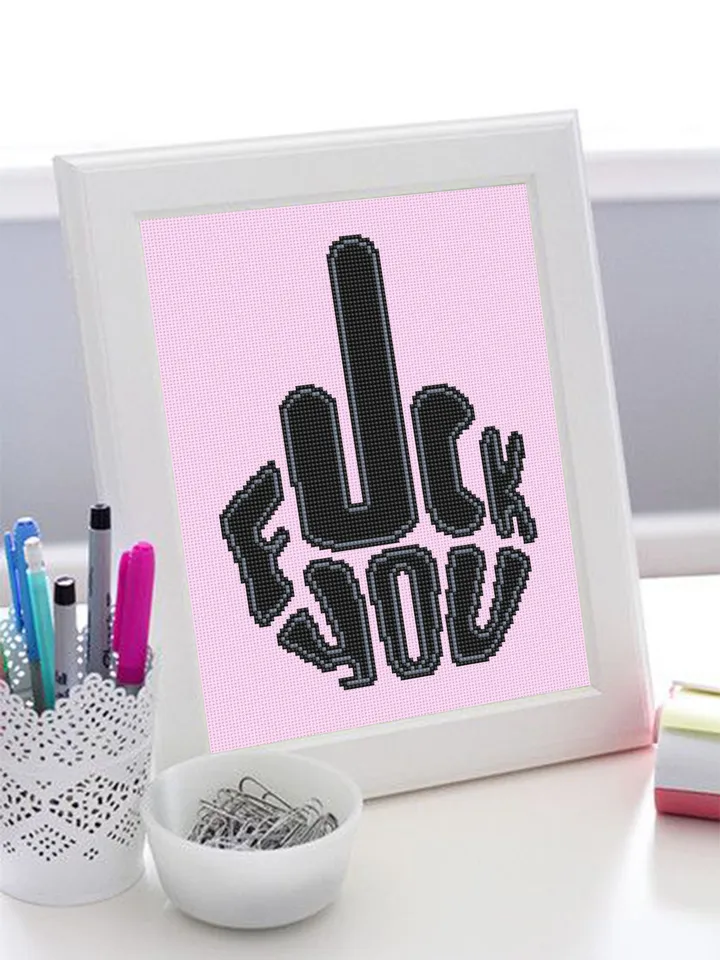 Fuck you cross stitch pattern PDF download Rude cross stitch chart, Fuck pattern digital PDF, Embroidery for adult #Q10