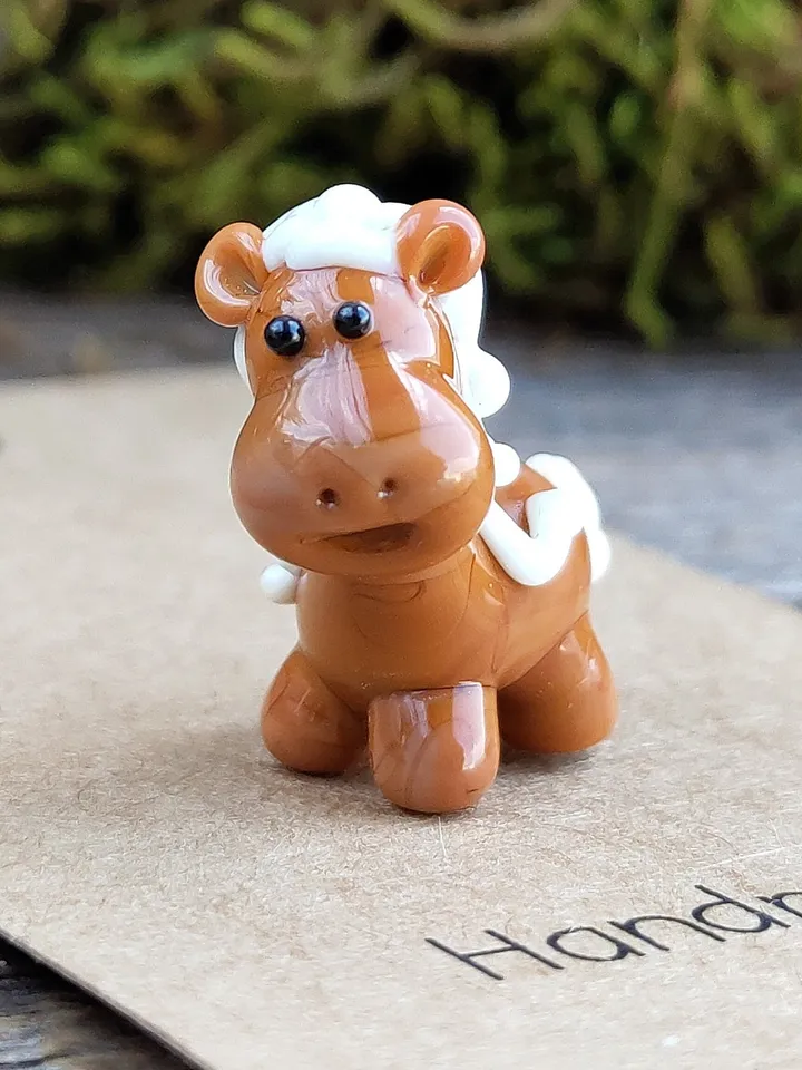 TINY GLASS ANIMALS Horse gifts Horse figurine Miniature horse ornament Glass Horse sculpture Horse decor Tiny horse glass figurines