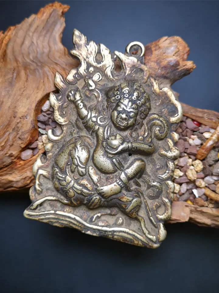 Gandhanra Antique Tibetan Buddhist Protective Figurine ,Palden Lhamo, Wrathful Deity of Glorious Goddess, Wisdom Protector-100 Years Old