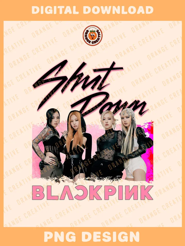 Shut Down Black Pink Bootleg Collage PNG, Rap Bootleg Template, Graphic Blank Pink K-pop Vintage 90s Bootleg PNG Files, Custom Bootleg Rap Tee, Digital Download