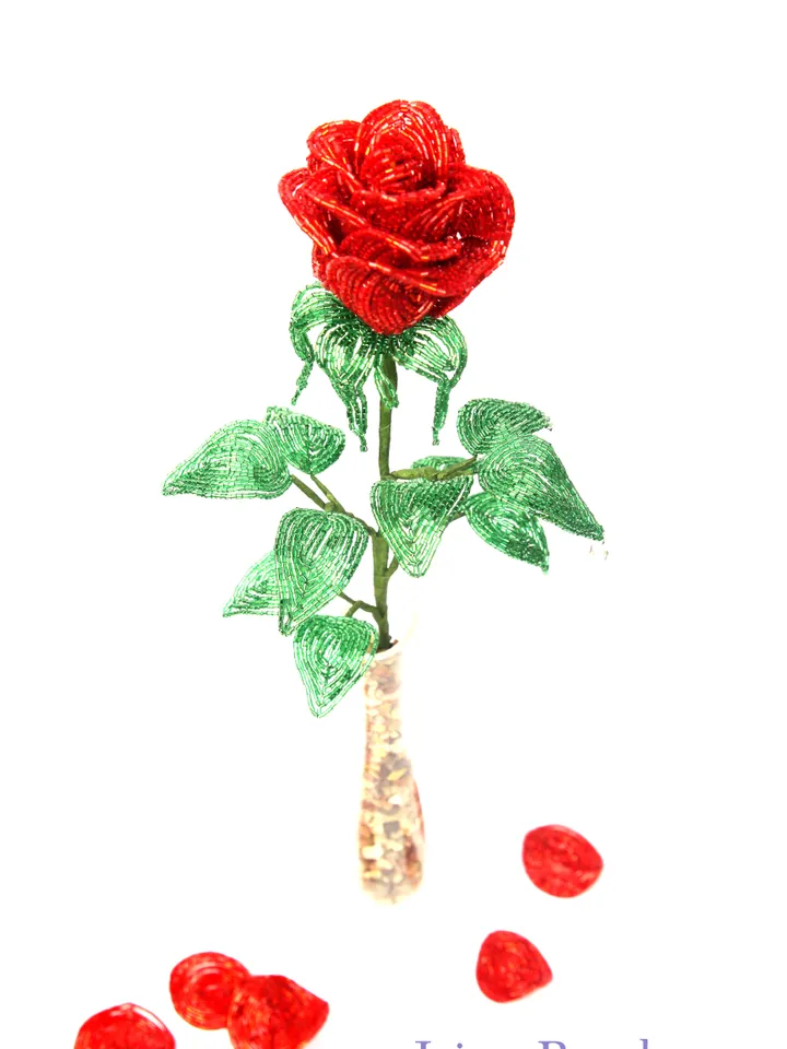 Beaded rose, lily, cornflower | Beaded Flowers pattern  | Seed bead patterns | Beadwork pattern