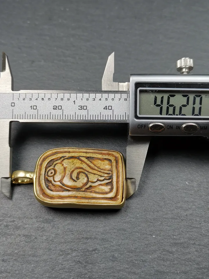 Gandhanra Old Tibetan Buddhism Kapala Amulet,Conch Shell Shankha Pendant ,46mm × 25mm