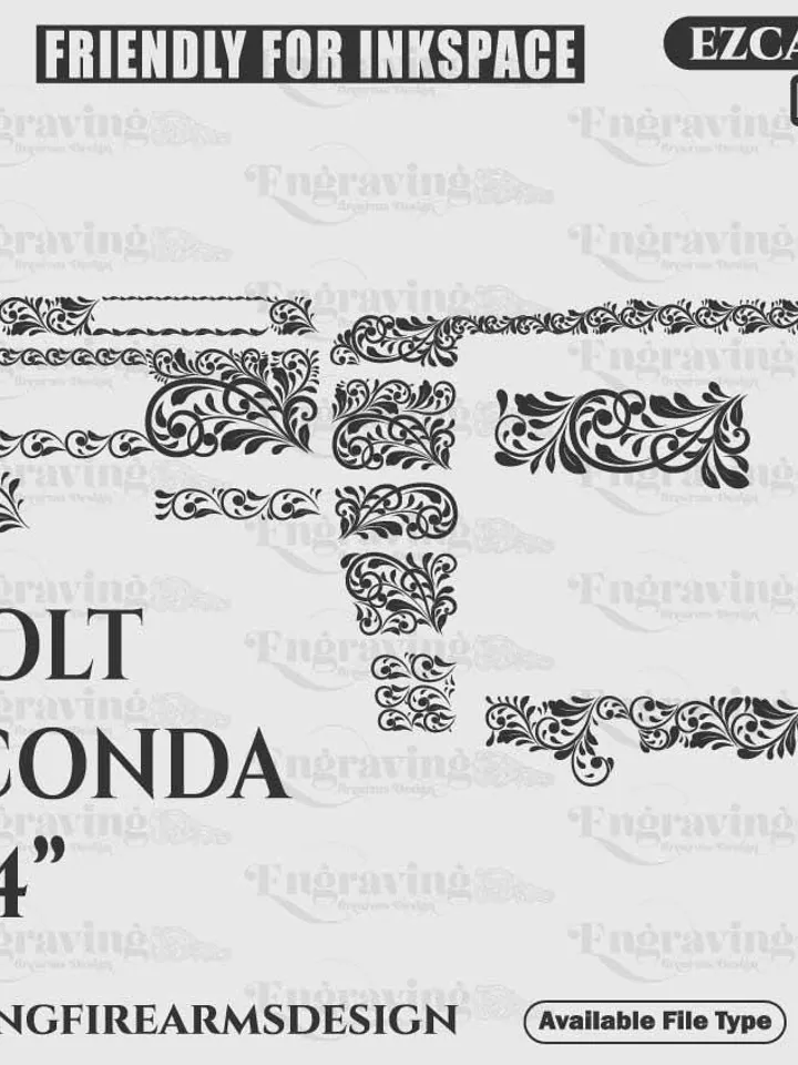 Colt Anaconda 6in Scroll design svg,lasercut,laserengraving,svgdesign,engravingfiles,laserpattern,engravingdesign