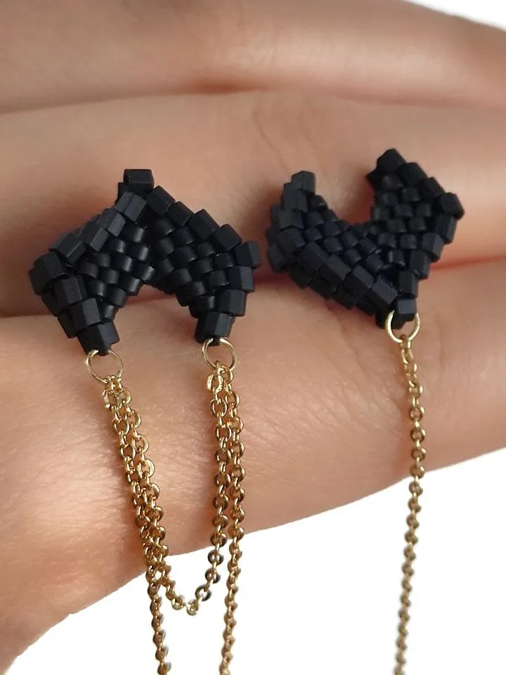 PDF tutorial - Beaded Asymmetric earrings