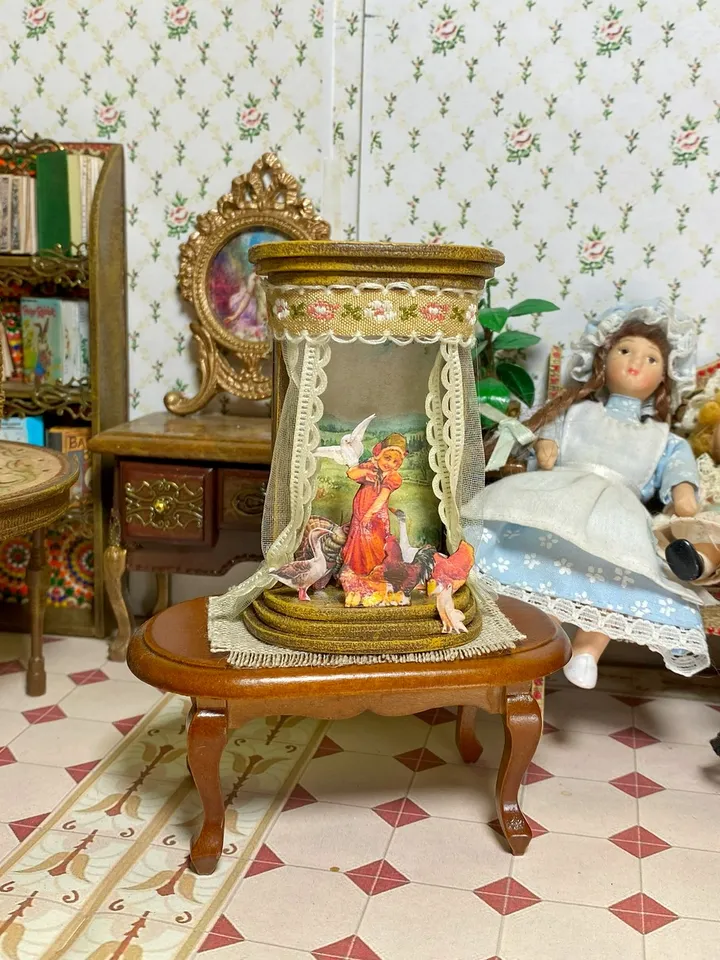 Puppet theater in a country style. 1:12. Handmade.