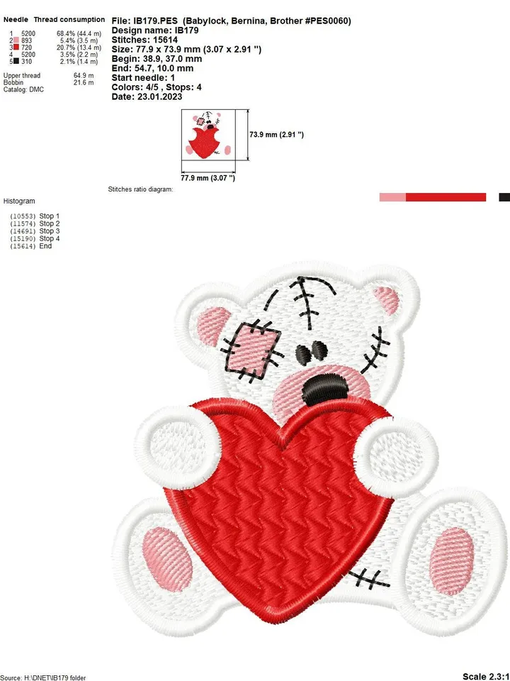 Free Standling Lace Machine Embroidery Design Teddy Bear Brooch Jewelery Embroidery Pattern FSL embroidery pattern