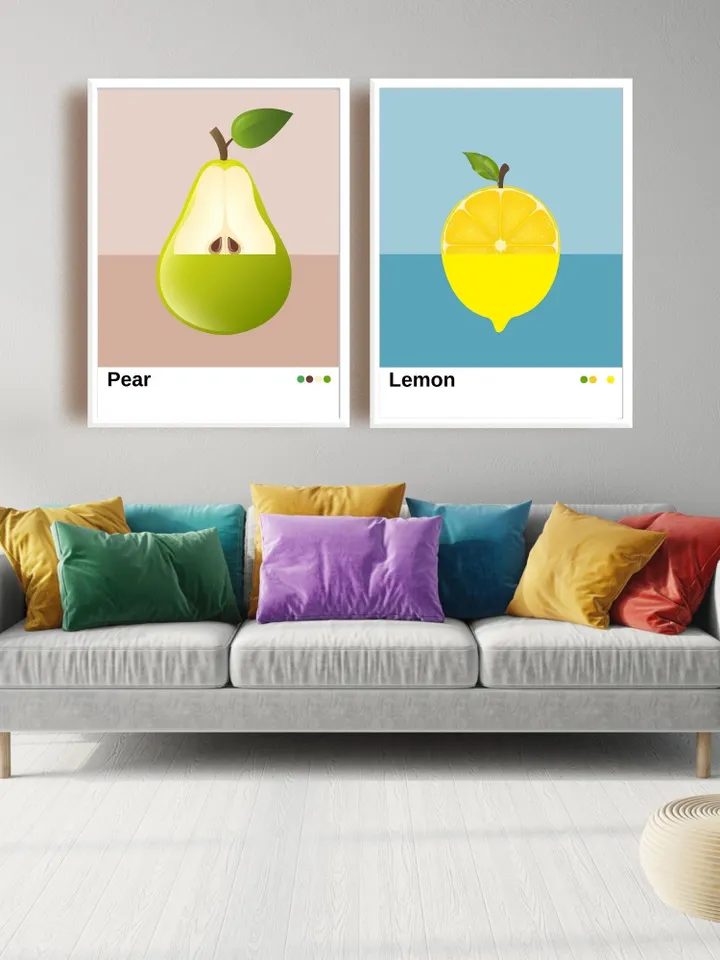 Kitchen wall art Set of 11 Fruits Prints Set Dining Room Wall Decor Minimalist Printable Art Modern Kitchen Decor Digital poster