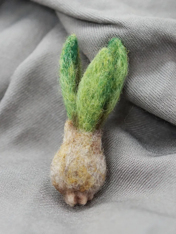 Needle felted spring bulb brooch, hyacinth brooch. ships from the US