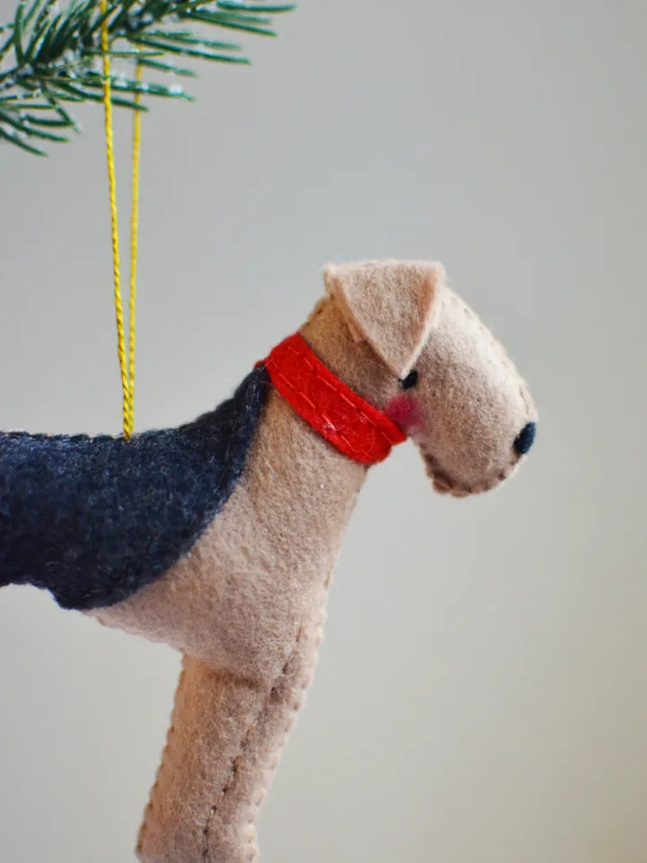 Airedale terrier Ornament ,Felt Dog ,Custom pet, stuffed animals for crib mobile