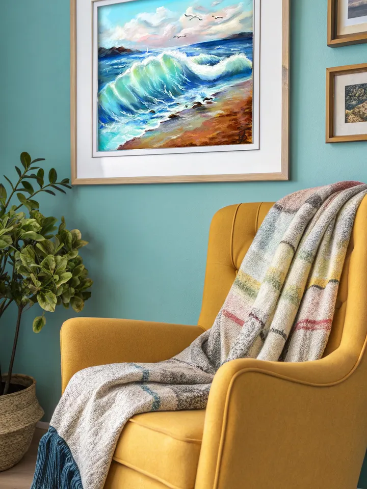 Original Pastel Seascape Painting 12x16 – Ocean Wave Art on Pastelmat by IrenFfantasyArt