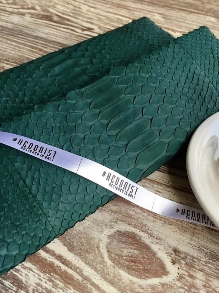 Genuine Python Skin Dark Green Envelope Clutch | Classy Elegant Leather Bag | Exotic skin Bag | Green Women Purse | Snake print flat bag