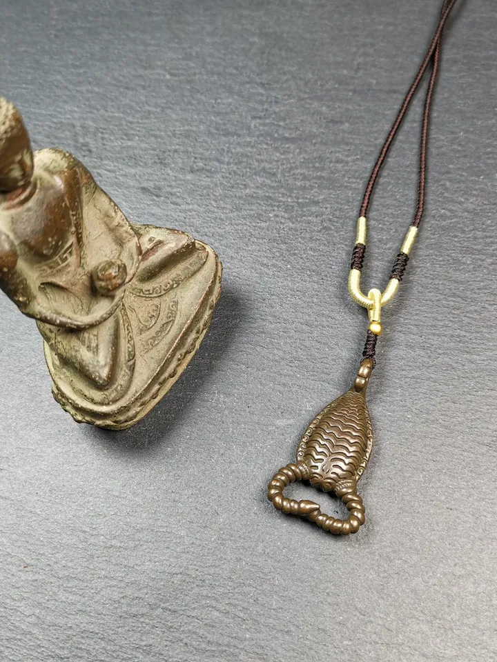 Gandhanra Handmade Tibetan Amulet,Scorpion Guru of Padmasambhava, Buddhist Scorpion Totem Pendant, Made of Thokcha,1.7&quot;