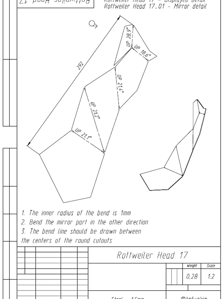 Welding Project Plans Drawings Rottweiler (DXF, PDF)