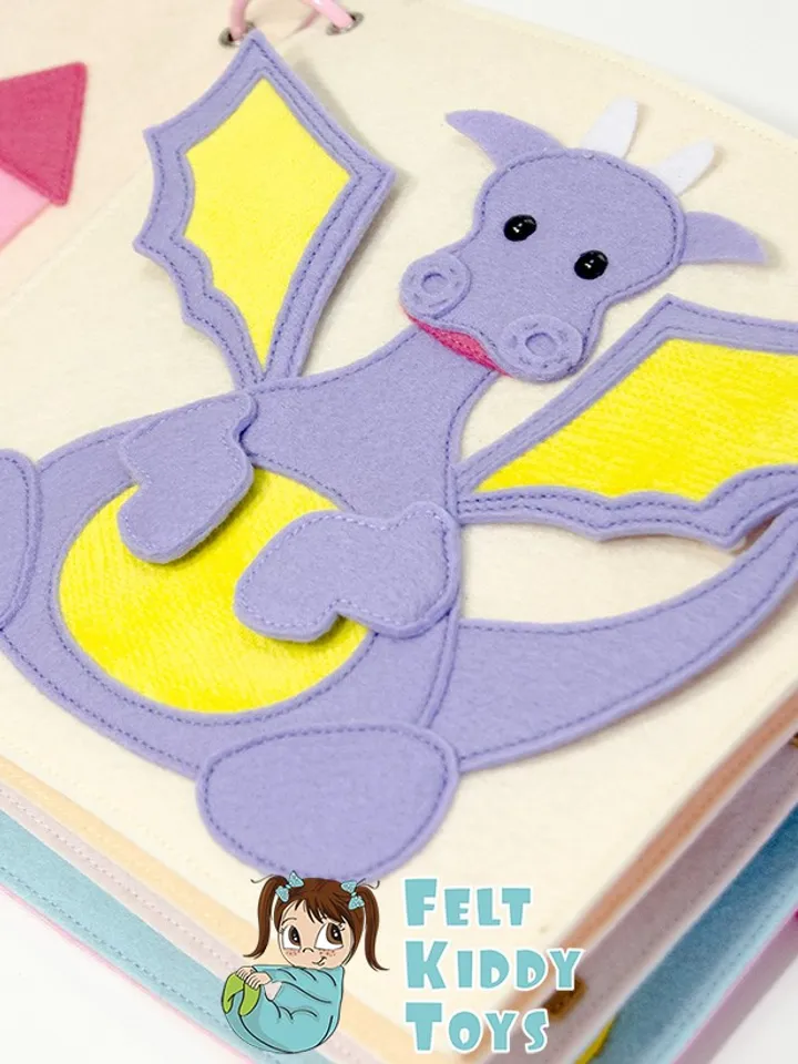 Dragon Quiet book page PDF, SVG Pattern and Tutorial