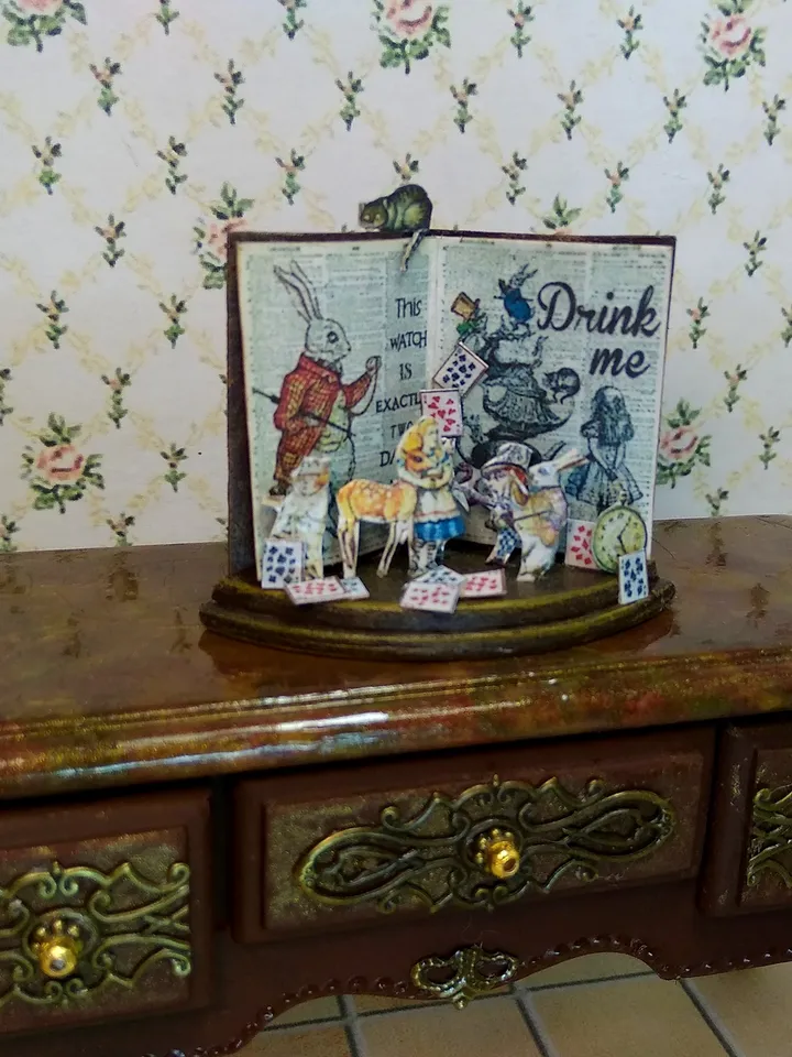 Open book. Dollhouse miniature.