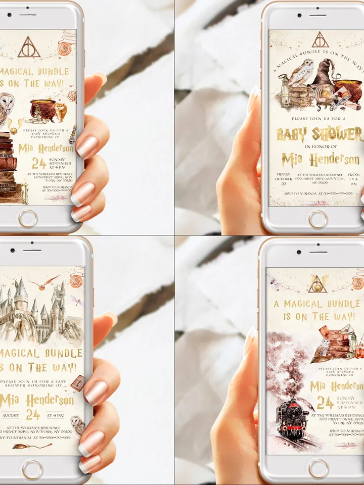 Wizard Baby Shower Bundle; Magic School Baby Shower Invitation Bundle; wh1