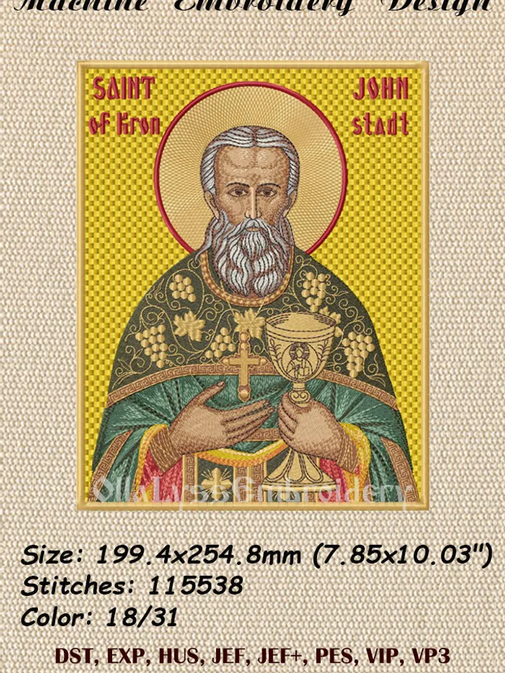 John of Kronstadt embroidery design