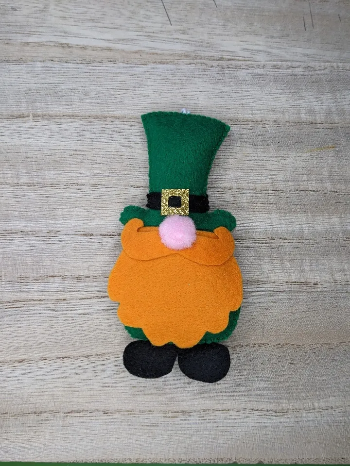 Holiday Gnomes, Felt Christmas Tree Decorations, Scandinavian Gnome, Green gnome, Clover, St. Patrick's Day,  Set 3 toy