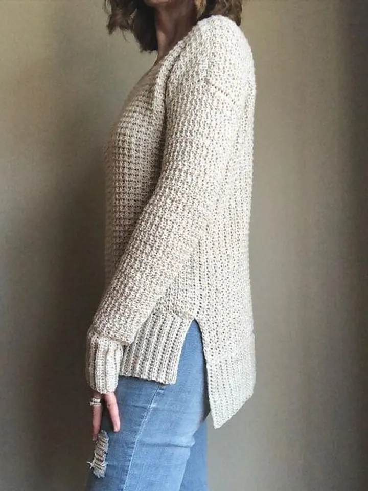 Crochet long sweater, easy crochet sweater, women sweater size S - 3XL