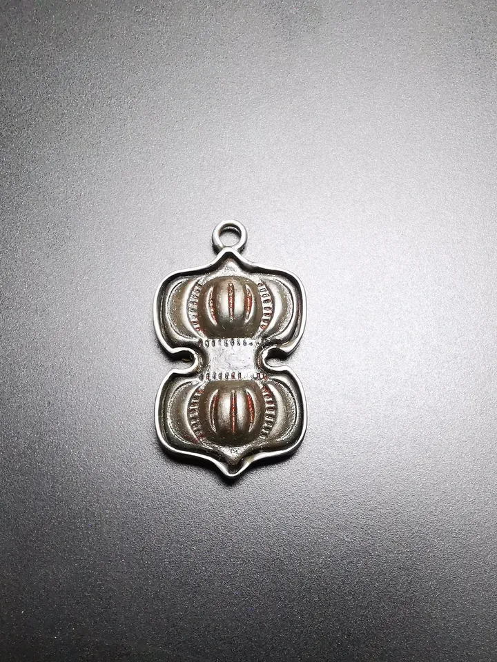 Gandhanra Antique Tibetan Buddhist Protective Pendant,Vajra Dorje Amulet (Vajrayana) ,the Protector of Buddha, inlaid with Sliver