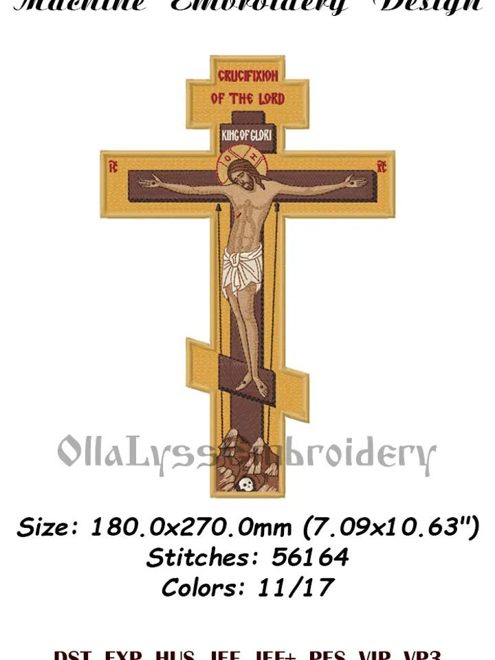 The Crucifix embroidery design