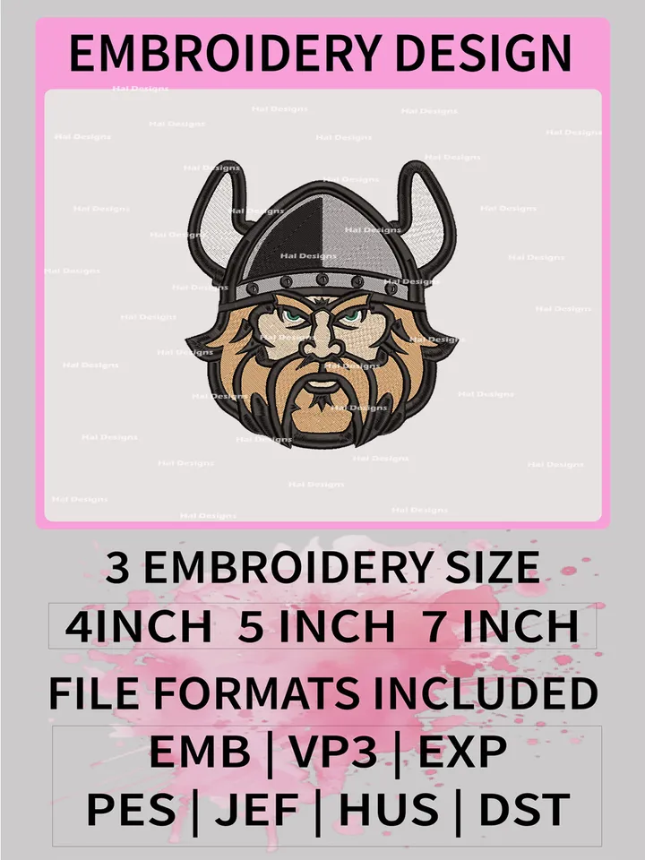 NCAA Cleveland State Vikings Embroidery File, 3 Sizes, 6 Formats, NCAA Machine Embroidery Design, NCAA Logo, NCAA Teams