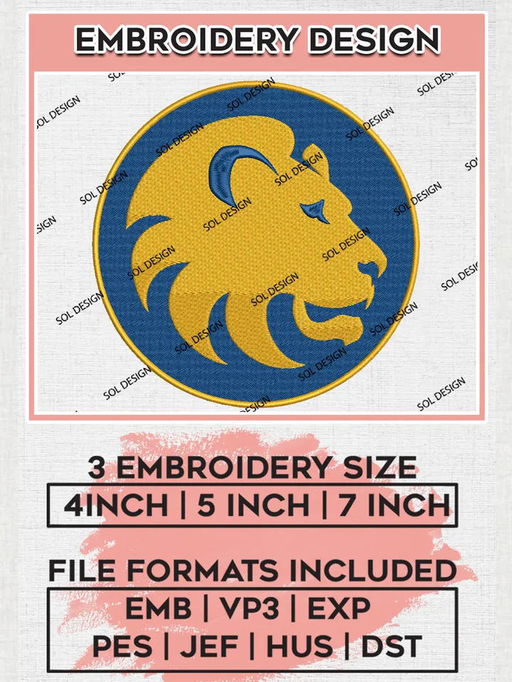 Texas A&M Commerce Lions Football Team Writing Logo Embroidery Design Files, NCAA Texas A&M Commerce Lions Machine Embroidery, NCAA Teams, Game Day, 3 sizes, NCAA Machine embroidery designs, Digital Download