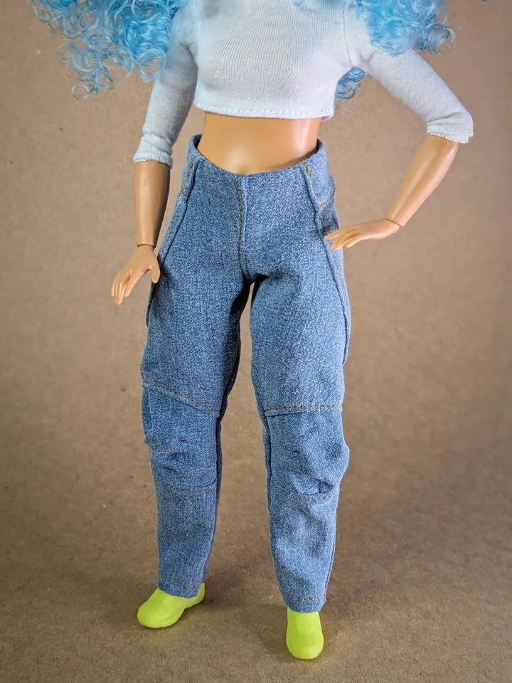 Handmade tactical jeans for 1/6 scale fashion female dolls