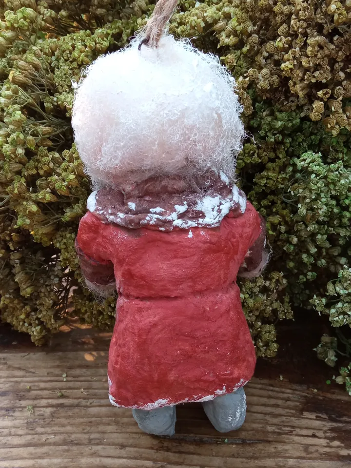 Handmade cotton toy for the Christmas tree. Girl in a fur coat. Christmas decoration. New Year's decor. Interior doll pendant. Author's doll. Сotton toy. Small dolls DIY. Family souvenir. Birthday gifts Christmas gifts. Gifts for her. Made in 1 copy. Free