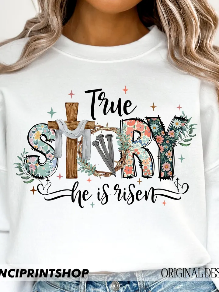 True story he is risen png, Easter Christian png, Retro Easter png, Bible Verse png, Easter png, Jesus Christian png, Religious png design