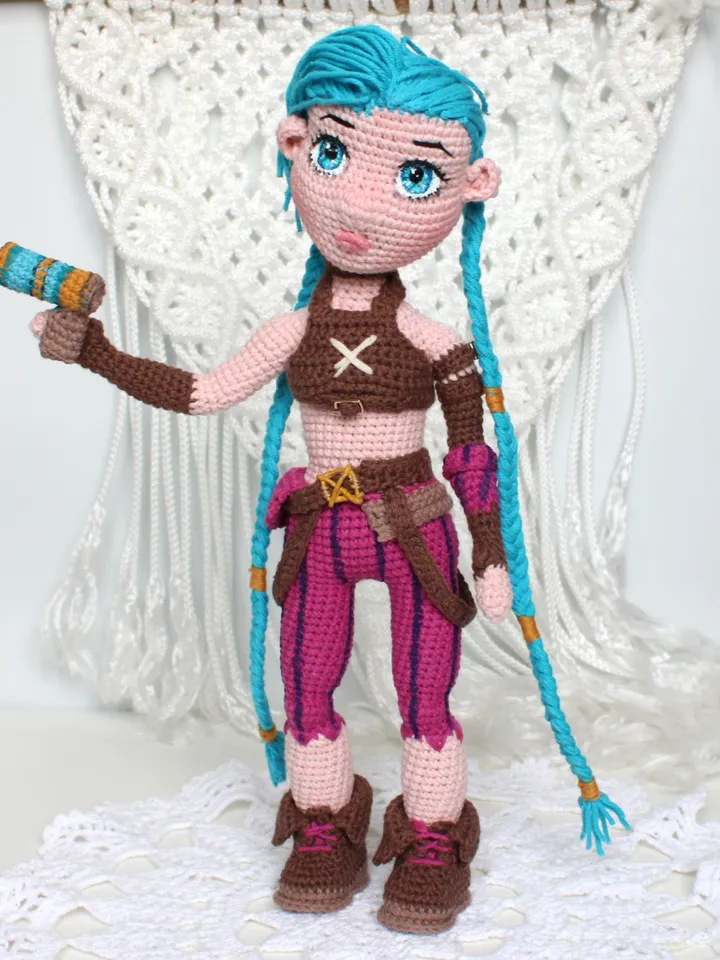 Doll crochet pattern PDF in English Amigurumi doll Jinx Crochet tutorial