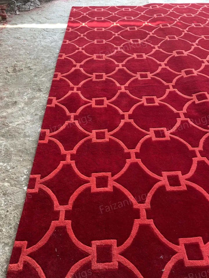 Buy 8x10 Area Red-Shaped Rug | Hand-Tufted 100% Wool Handmade Area Rug | Carpet for Home, Bedroom, Living Room, Kids Room, Custom Rug.