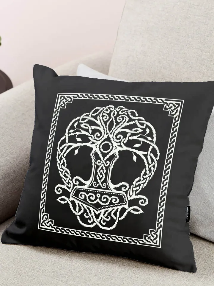 Thor hammer cross stitch pattern download PDF Celtic knot cross stitch chart, Tree of life cross stitch, Modern mandala pattern digital #M41