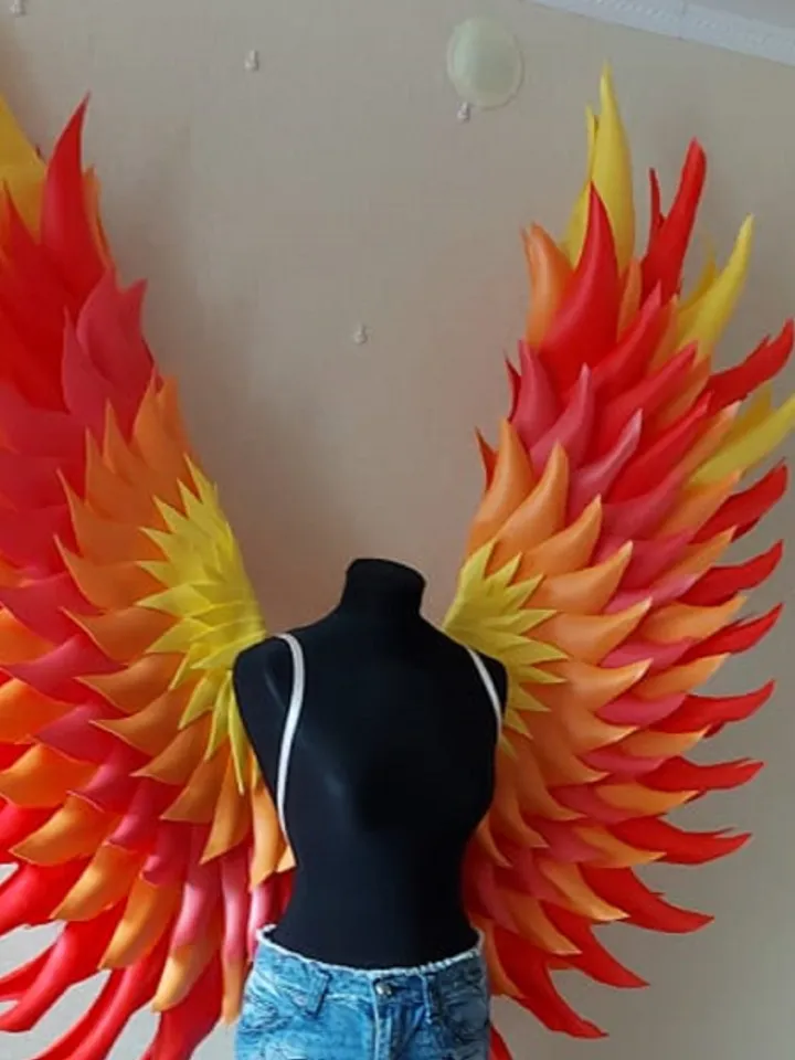 Phoenix costume wings, Red yellow orange wings, fiery wings, wings of fire, fire bird costume wings, angel wings costume