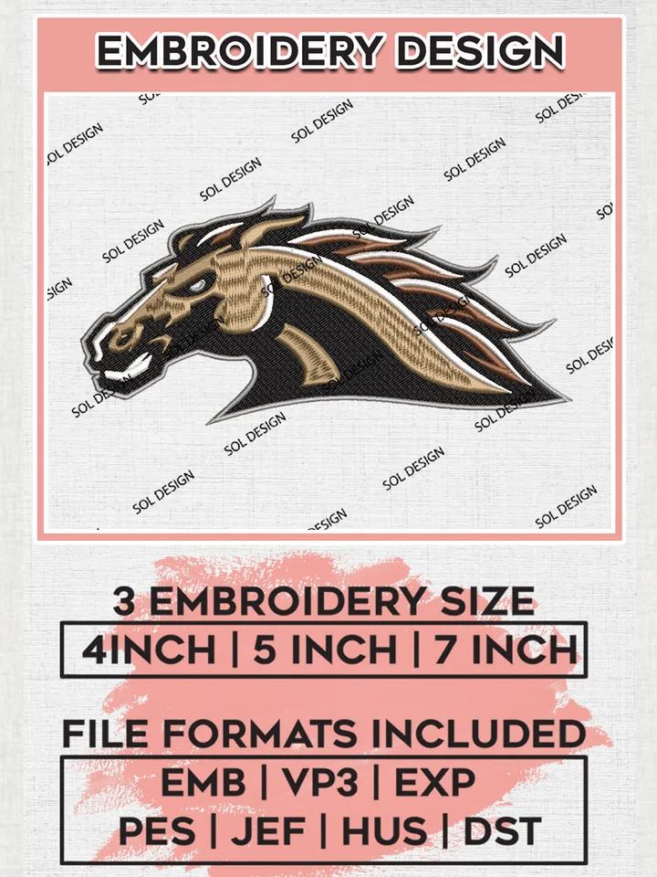 Western Michigan Broncos NCAA Team Head Mascot Logo embroidery designs, NCAA Western Michigan Broncos Logo Machine embroidery designs, NCAA Team Logo embroidery designs, NCAA Game Day Machine embroidery designs, Digital Download