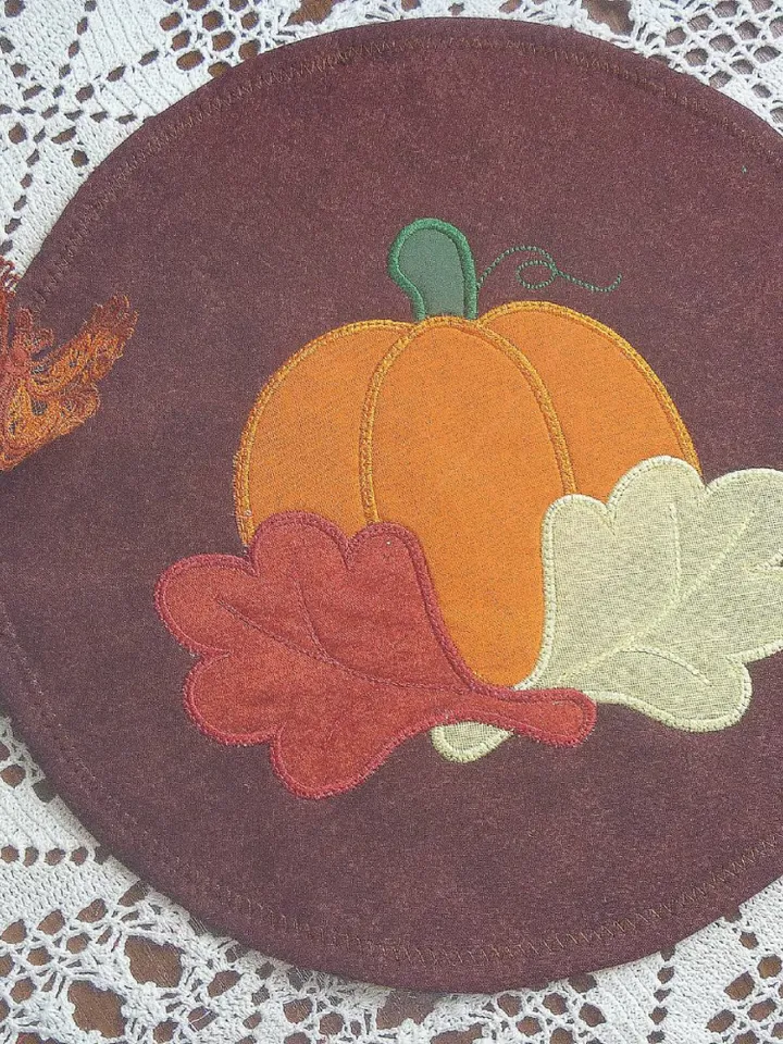 Pumpkin applique 2 Styles Embroidery Design