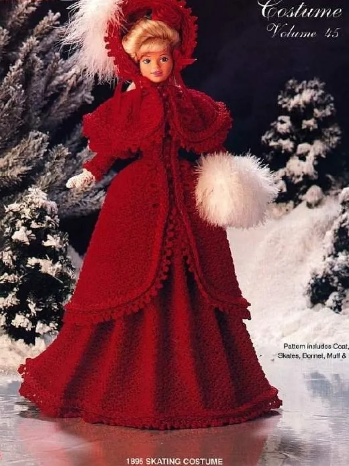 Barbie Dress Crochet Pattern Vintage for Dolls 11-1/2" Digital Download PDF