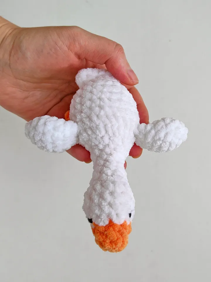 White plush toy goose Handmade