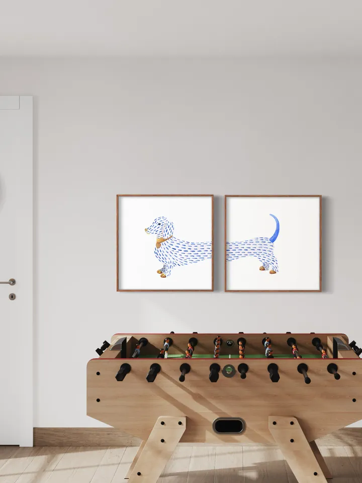 Dachshund  Set Of 2 Art Watercolor Painting Dachshund Gift Dog Wall Art Dog Mom Gift Sausage Dog Art Funny Dachshund Art Gift For Him Print