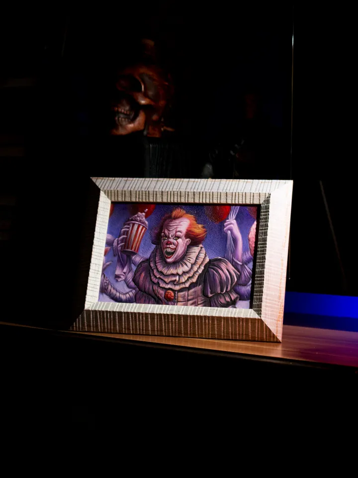 Original genuine leather painting Pennywise frame