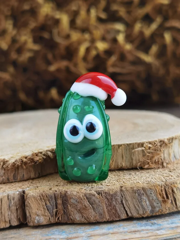 Pickle ornaments miniature pickle tiny glass animals cucumber figurine Christmas ornaments Glass pickle decor pickle gifts Car
