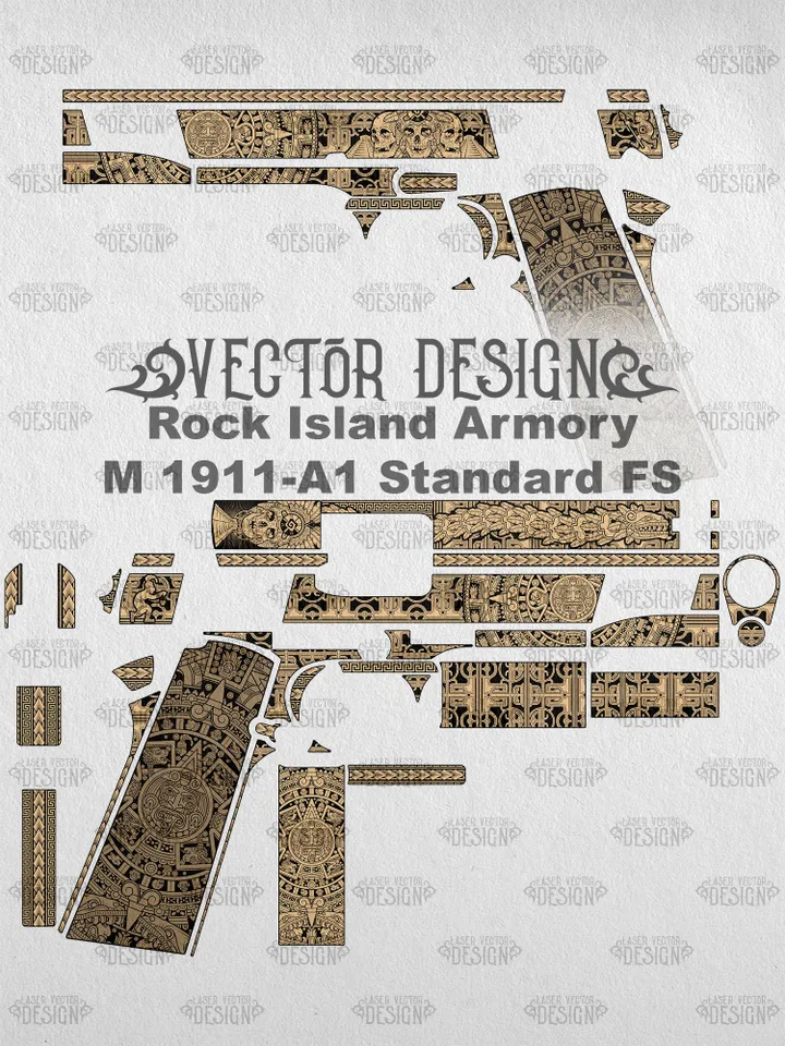 VECTOR DESIGN Rock Island Armory M 1911-A1 Standard FS Aztec calendar