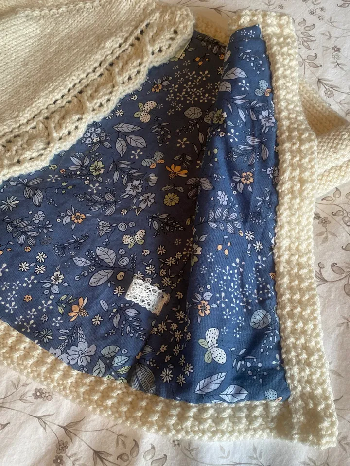 Lined Knit Baby Jacket, Baby Sweater, Handknit ONLY ONE AVAILABLE - Beautiful Gift!