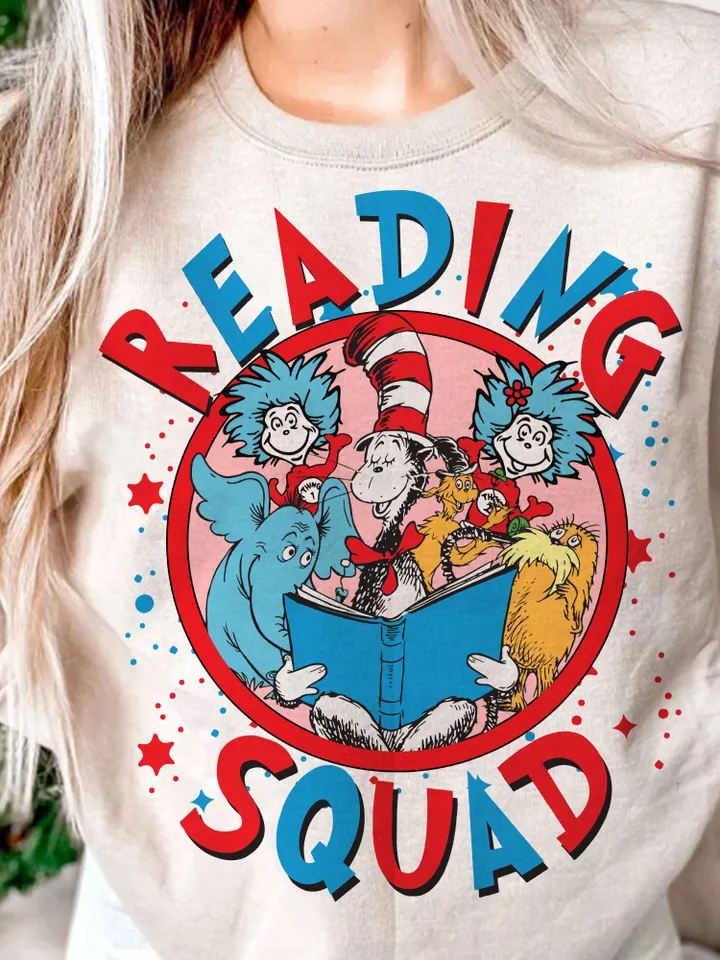 Suess Reading Squad PNG, Dr Suess Png, Cat In The Hat Png, Dr Suess Png, Read Across America Png, Teacher Appreciate Png, Kids sublimations
