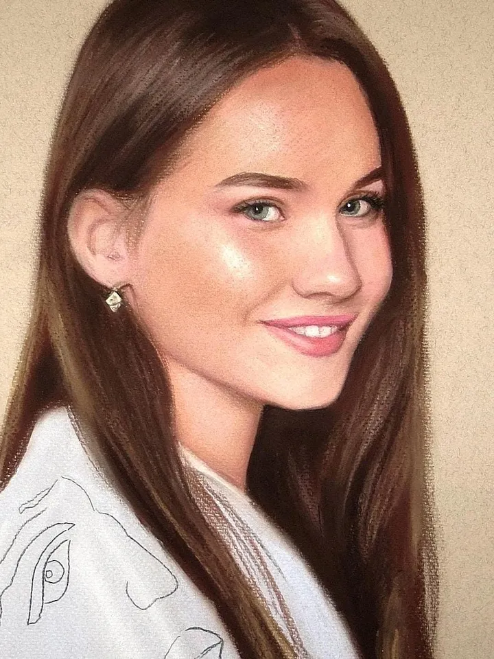 Colored personalized pastel portrait from photo | Hand painted custom pastel portrait from photo | Pastel portrait of a girl, woman, mother