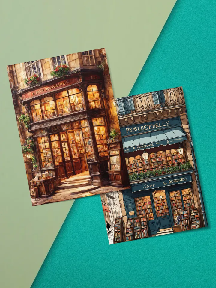 Postcards "Bookstores"
